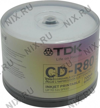  CD-R TDK   700Mb 52x sp. <.50 >   ,  printable  