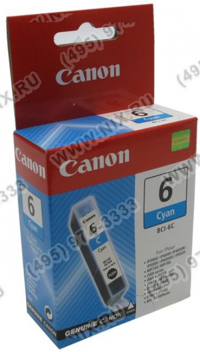   Canon BCI-6C Cyan  i560/865/905D/9100/965/990/9950,  PIXMA  MP750/760/780/iP3000/4000/5000/6000D/8500  