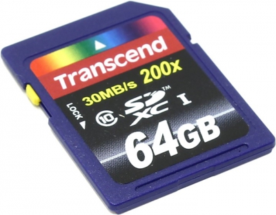  Transcend <TS64GSDXC10> SDXC  Memory Card  64Gb  Class10  