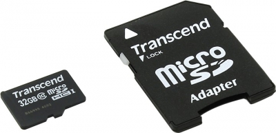  Transcend <TS32GUSDHC10> microSDHC32Gb  Class10 +  microSD-->SD  Adapter  