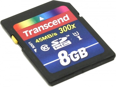  Transcend <TS8GSDU1> SDHC Memory Card 8Gb  UHS-I  Class10  