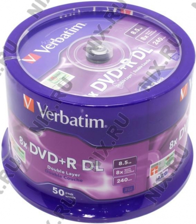  DVD+R Disc Verbatim   8.5Gb  8x  <. 50 > Double Layer,   <43758>  