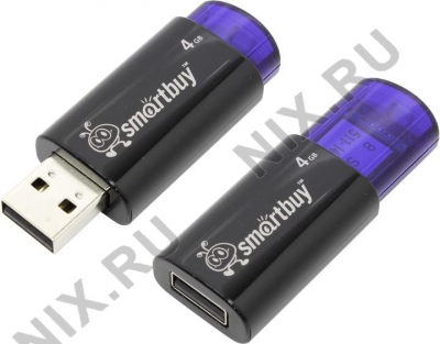  SmartBuy Click <SB4GBCL-B> USB2.0 Flash Drive 4Gb (RTL)  