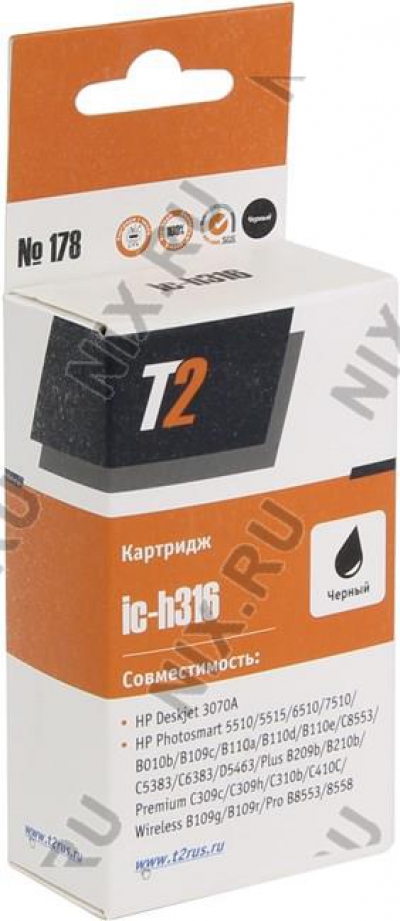   T2 ic-h316 (178) Black  HP DJ 3070A, PS 7510/B8553/C5383/C6383/D5463  